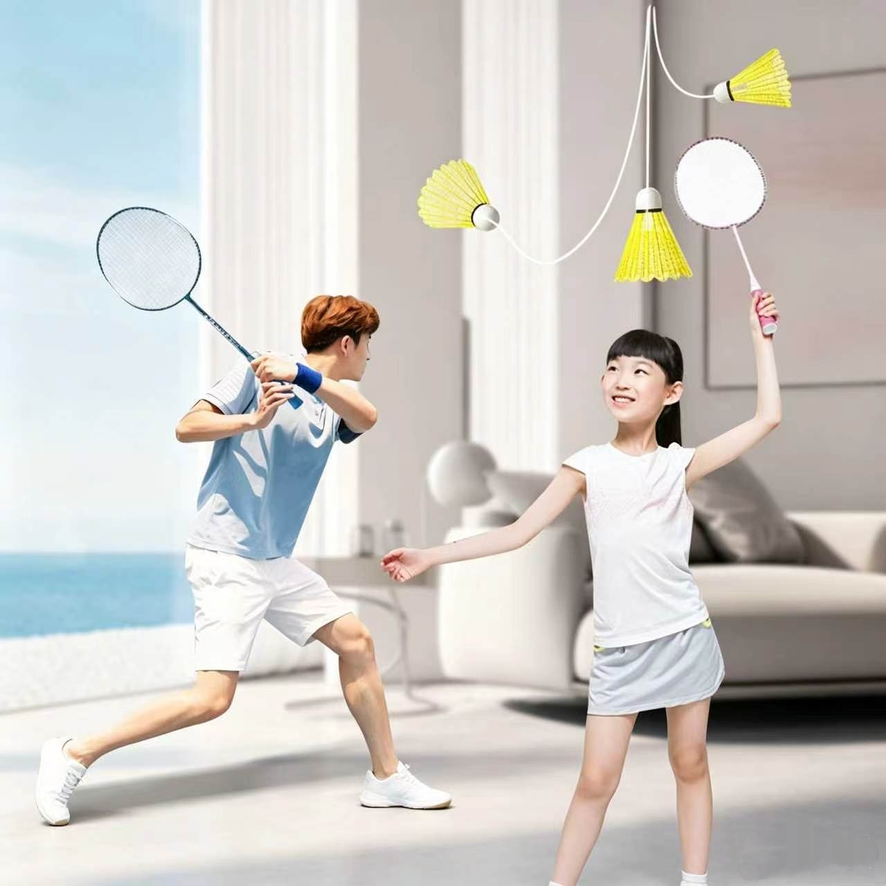 Badminton Raket - Ensemble de badminton élastique 3 pièces