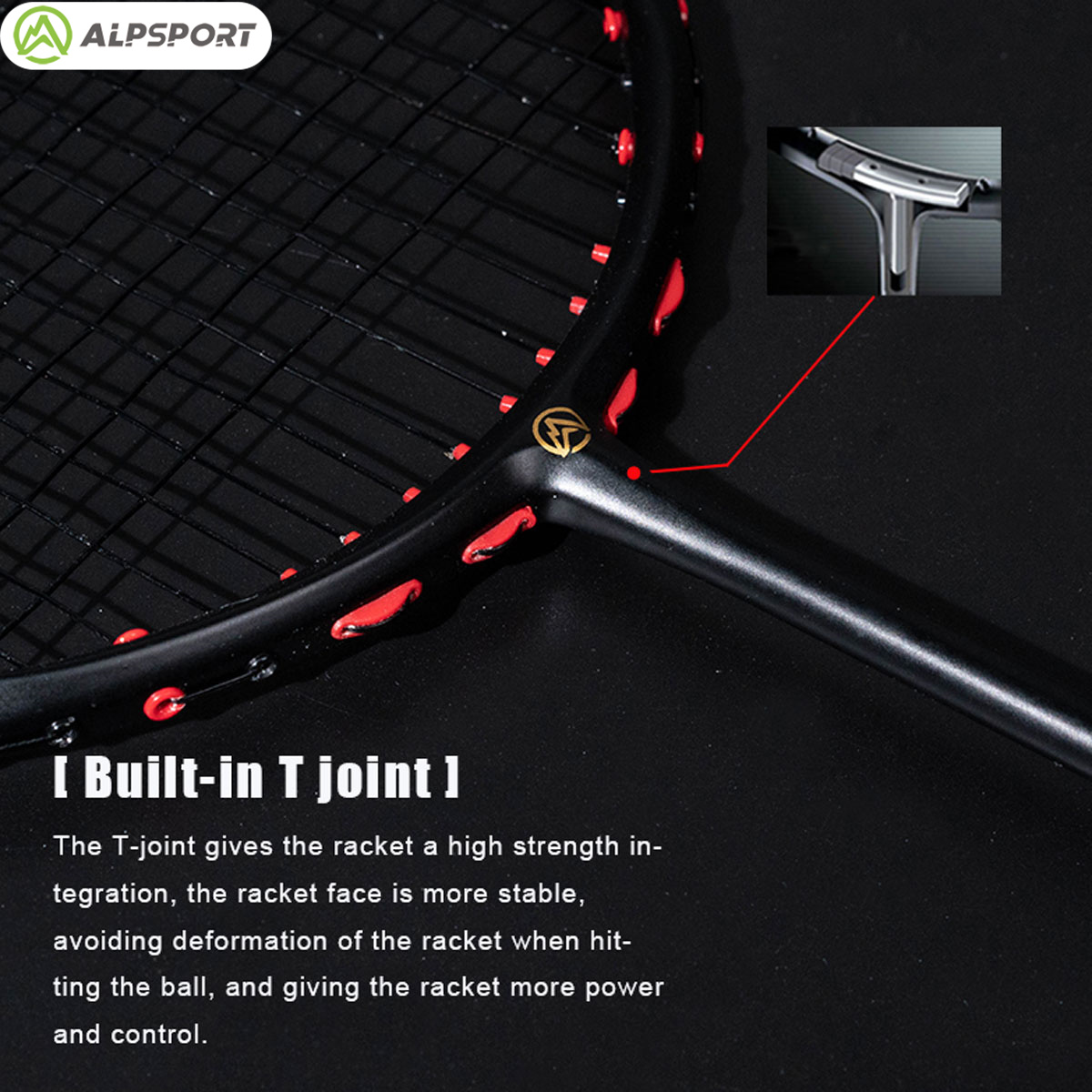 Alpsport MH-V5 5U 75g Ondulé O - Badminton Raket avis et prix