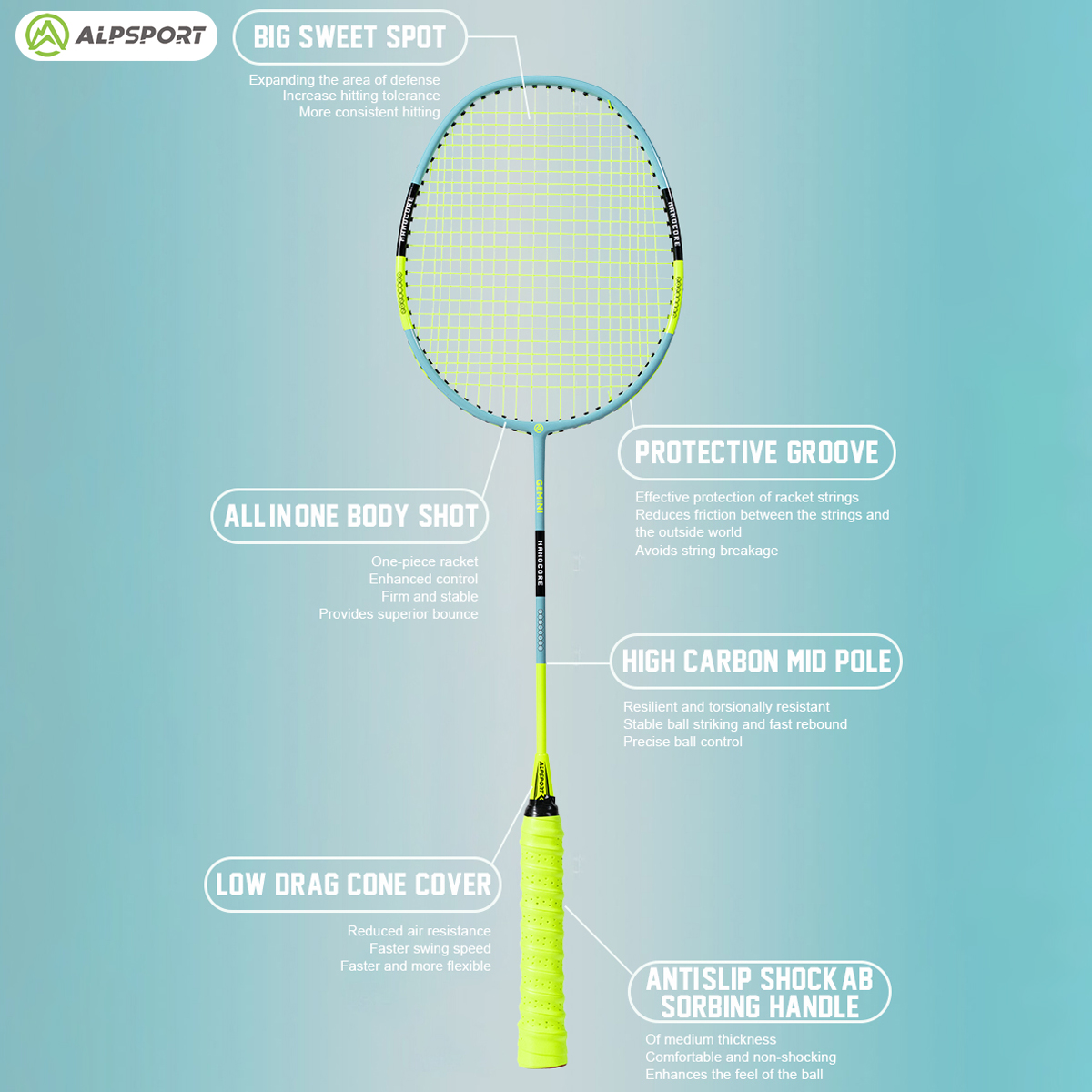 ALP SZZ raquette de badminton  - Badminton Raket avis et prix
